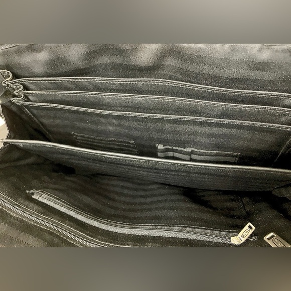 Black Leather Dilana Executive Series Laptop Briefcase Messenger Bag Brand New - Picture 7 of 16